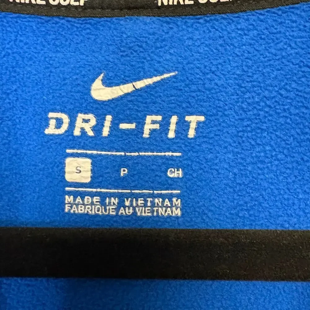 Nike Golf Outdoor‎ Sports Dri-Fit 1/4 Zip Blue Fleece Pullover Mens Sz S